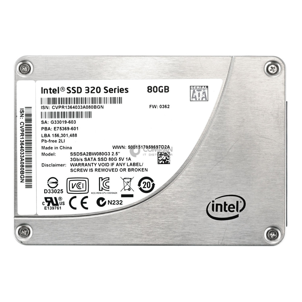 SSDSA2BW080G3 80GB SSD SATA 3G INTEL 320 SERIES 2.5 HDD